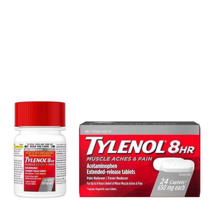 Tylenol 8 Hour Muscle Aches & Pain Acetaminophen Tablets - 24 Count - Elvoros