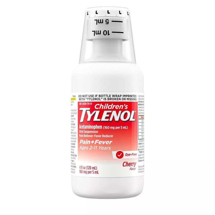 Tylenol Children's Pain and Fever Reliever, Cherry Flavor - 4 fl oz. - Elvoros