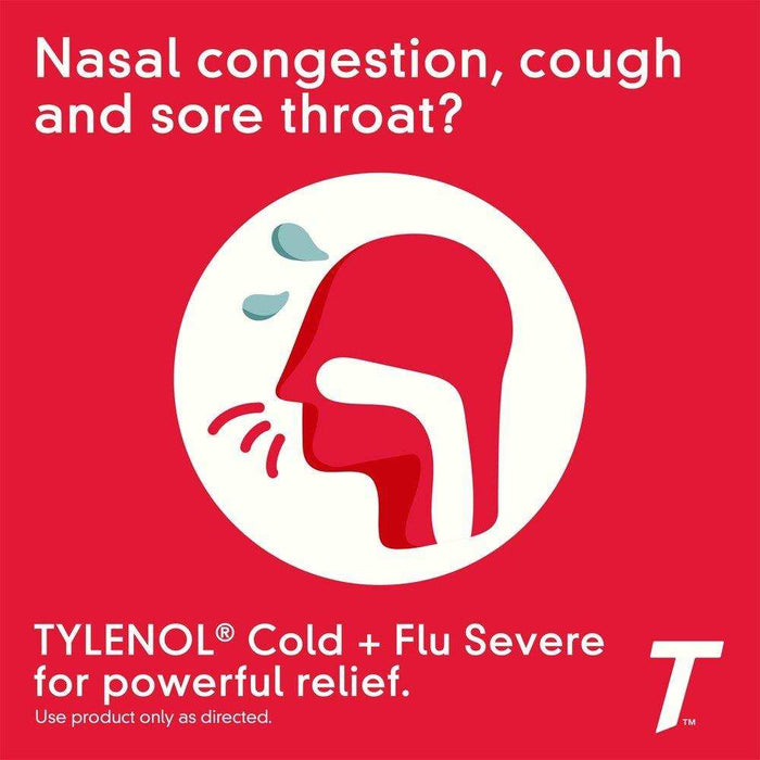 Tylenol Cold & Flu Severe Multi Symptom Caplets Acetaminophen - 100ct - Elvoros