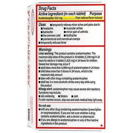 Tylenol Regular Strength 325 mg Tablets - Elvoros