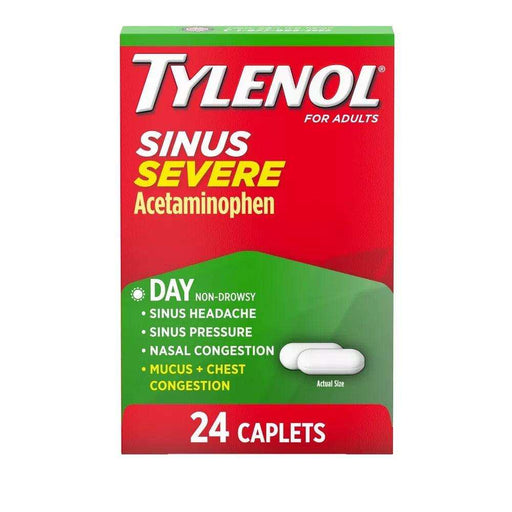 Tylenol Sinus Severe Non-Drowsy Pain & Congestion Relief Caplets - Acetaminophen - Elvoros
