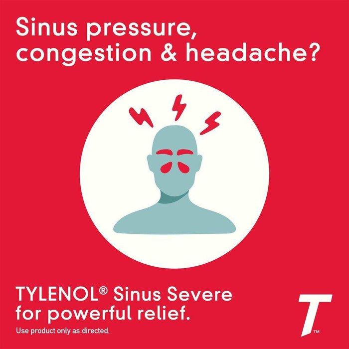 Tylenol Sinus Severe Non-Drowsy Pain & Congestion Relief Caplets - Acetaminophen - Elvoros