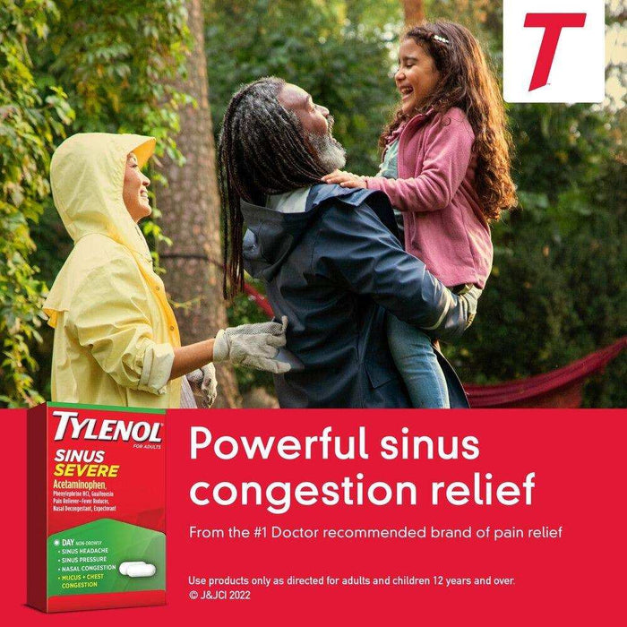 Tylenol Sinus Severe Non-Drowsy Pain & Congestion Relief Caplets - Acetaminophen - Elvoros