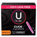 U by Kotex Click Compact Tampons, Super Plus Absorbency - 32 ct. - Elvoros