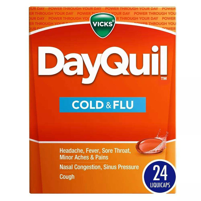 Vicks DayQuil Cold & Flu Multi-Symptom Medicine LiquiCaps - 24ct - Elvoros