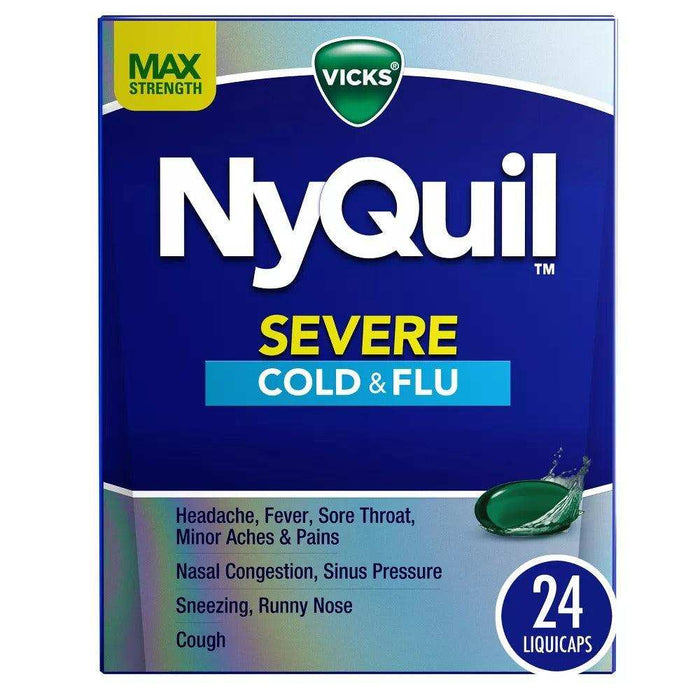 Vicks NyQuil Severe Cold & Flu Medicine Liquicaps - 24ct - Elvoros