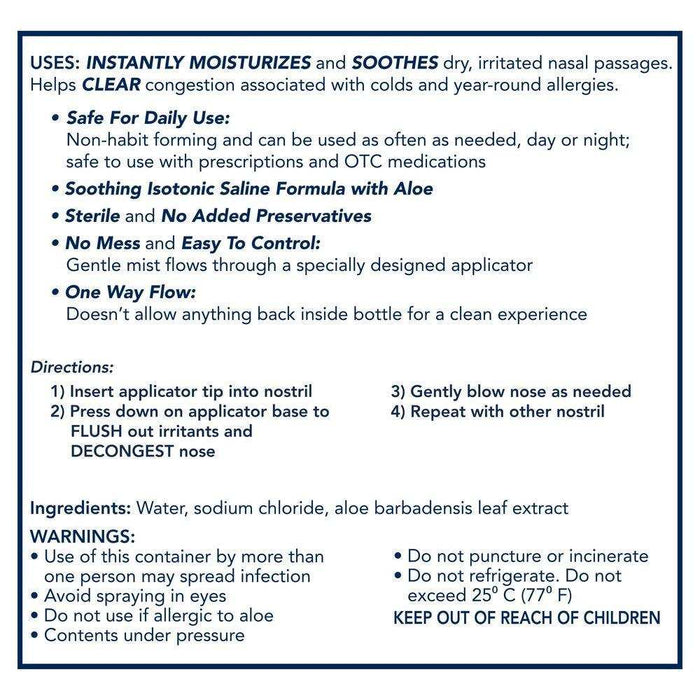 Vicks Sinex Moisturizing Saline Nasal Spray - 5 OZ - Elvoros
