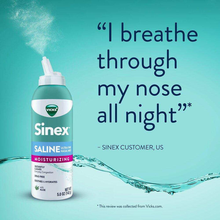 Vicks Sinex Moisturizing Saline Nasal Spray - 5 OZ - Elvoros