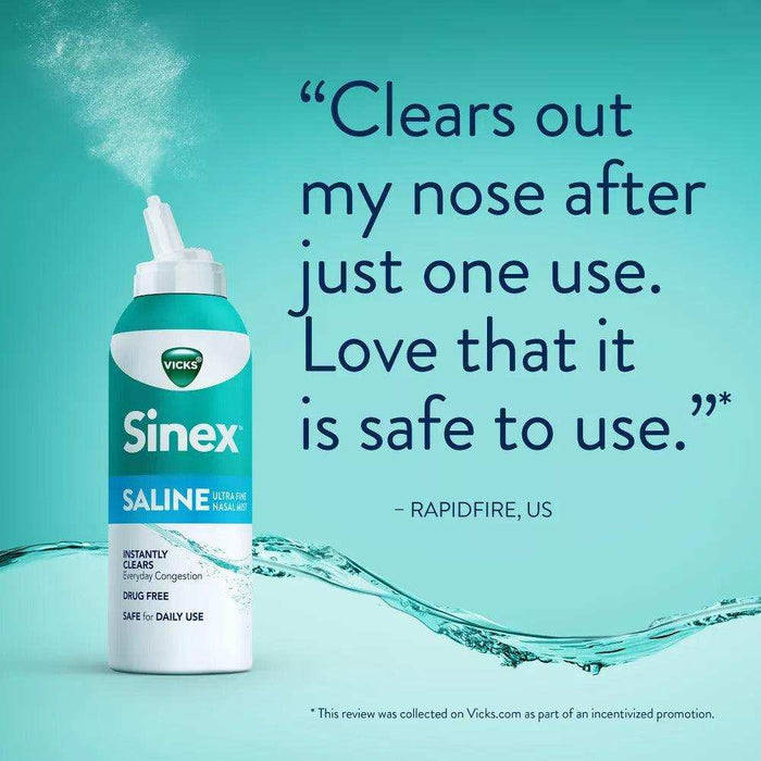 Vicks Sinex Saline Nasal Spray Ultra Fine Mist - 5oz - Elvoros