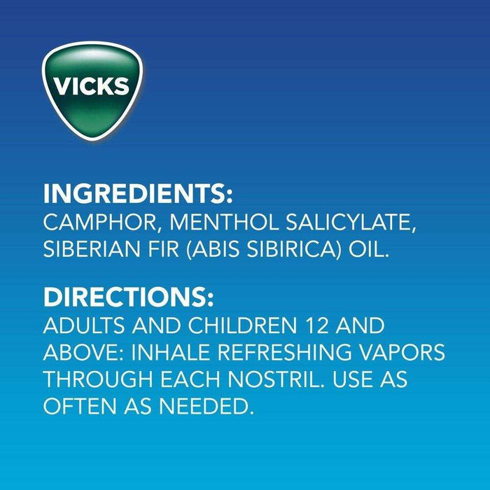 Vicks VapoInhaler Portable Nasal Inhaler, Non-Medicated - Elvoros