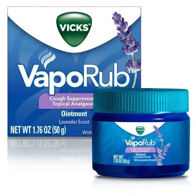 Vicks VapoRub Lavender Scented Cough Suppressant Ointment - 1.76OZ - Elvoros