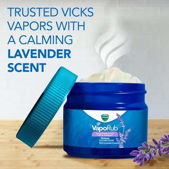 Vicks VapoRub Lavender Scented Cough Suppressant Ointment - 1.76OZ - Elvoros