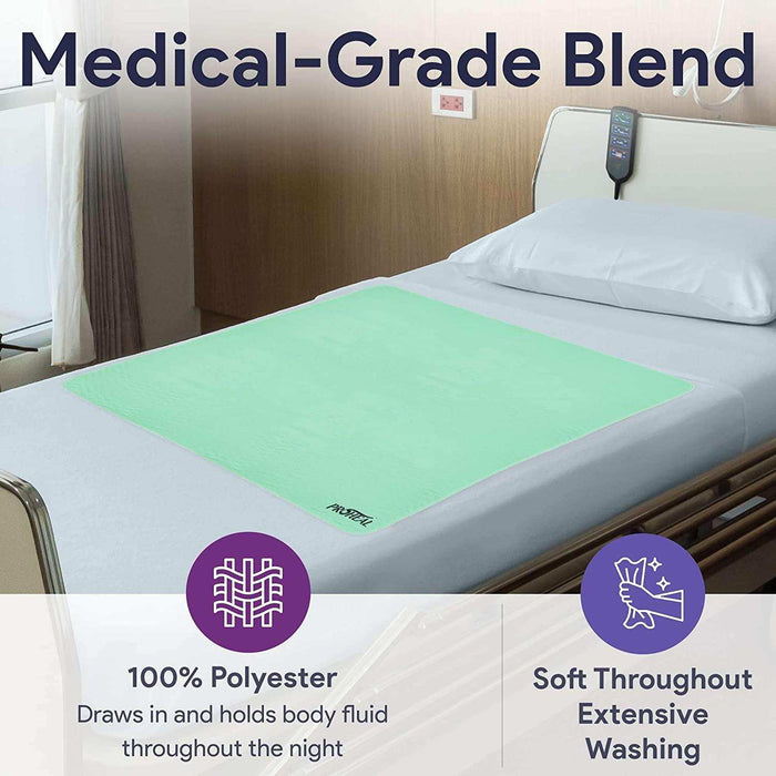 ProHeal Washable Bed Pads - Odor Resistant, Moisture Wicking - 34x36 - Elvoros