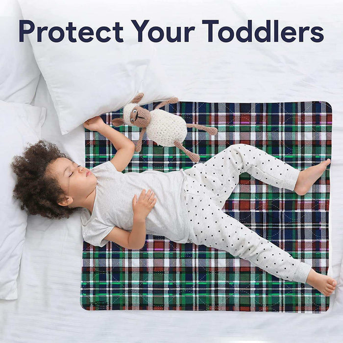 ProHeal Washable Bed Pads - Soft Tartan Leak Proof Chucks - 34"x36" - Elvoros