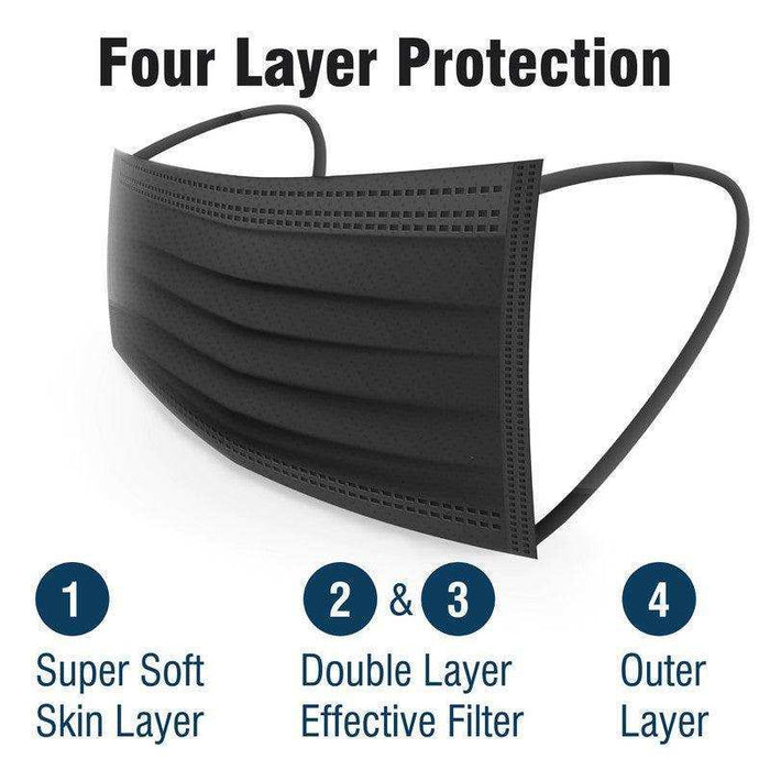 WeCare 4-ply Black Masks - Elvoros