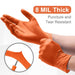 WeCare Diamond Textured 8 Mil Nitrile Gloves - Orange - Elvoros