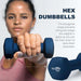 WeCare Fitness Hex Dumbbells Set of 2 - Blue - Elvoros