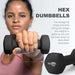 WeCare Fitness Hex Dumbbells Set of 2 - Elvoros