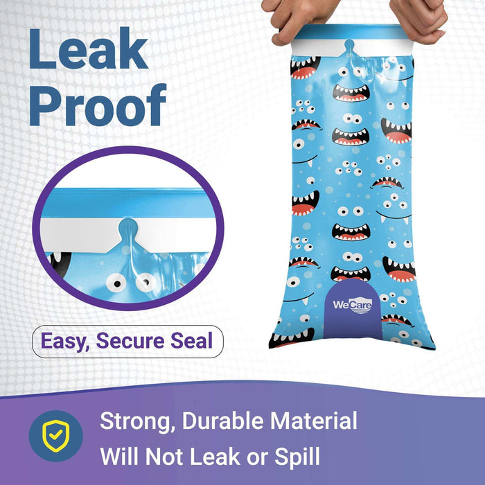 WeCare Kids Disposable Vomit Bags Monster - 5 Pack - Elvoros