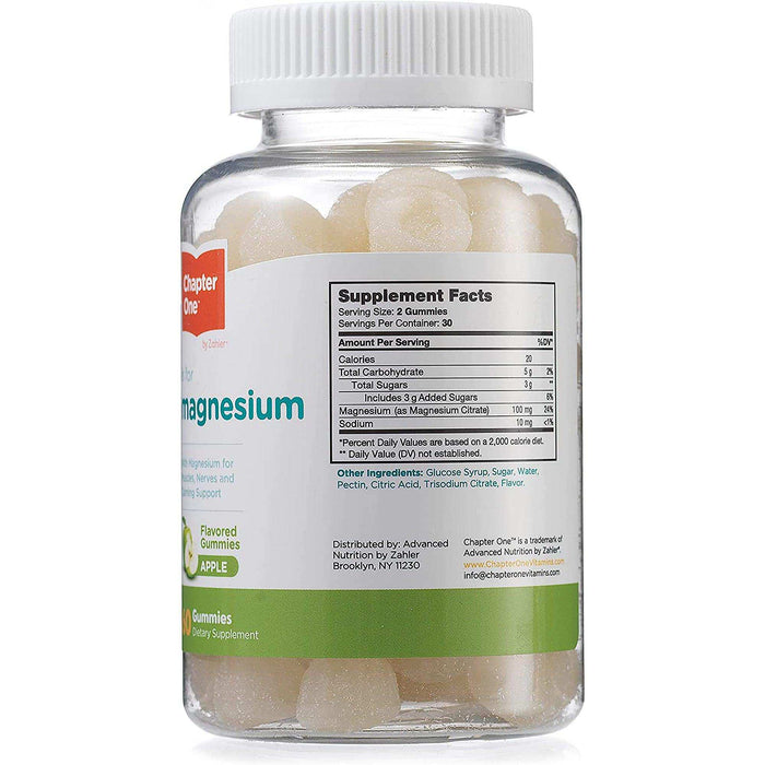 Zahler Chapter One Magnesium Gummies Apple - Elvoros