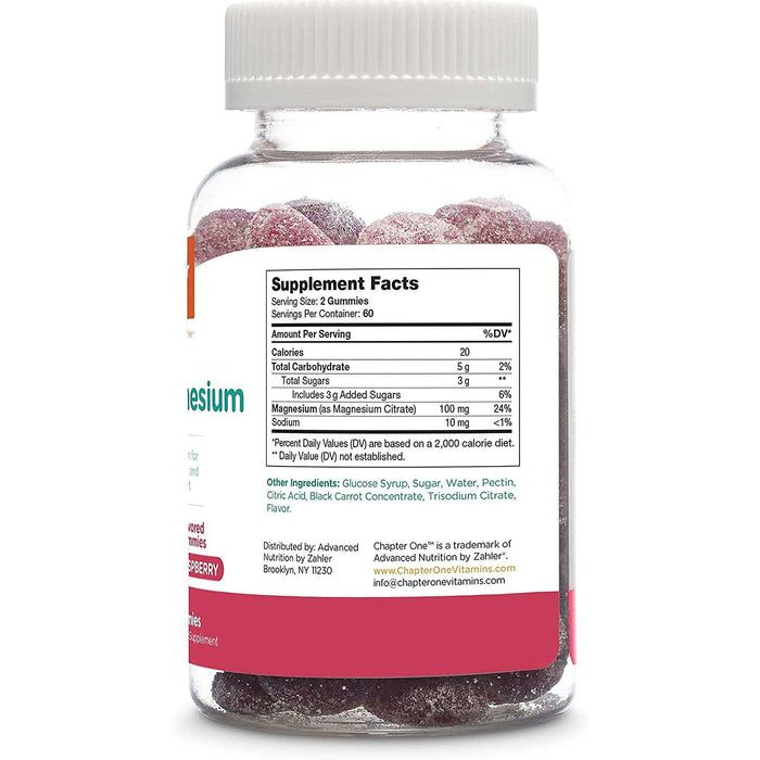 Zahler Chapter One Magnesium Gummies, Raspberry - Elvoros
