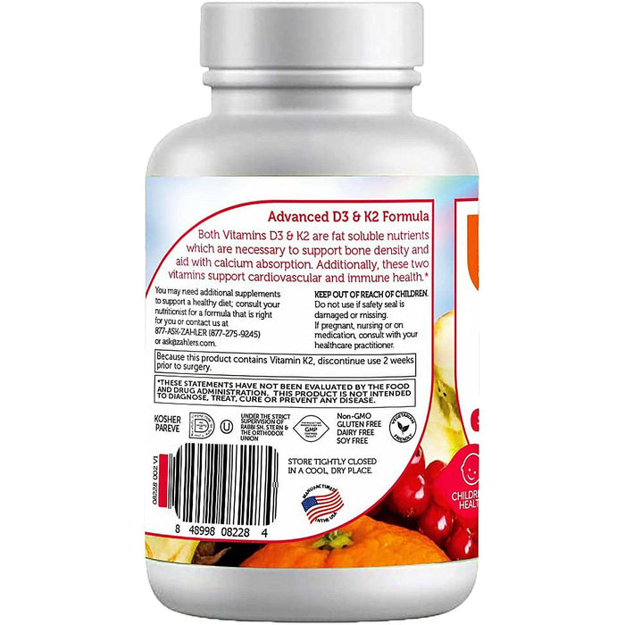 Zahler Junior D3 K2, Chewable Vitamin - Elvoros