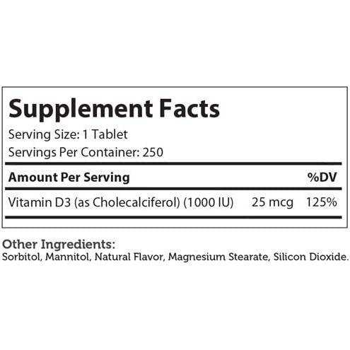 Zahler Junior Vitamin D3 Chewable 1000IU - Elvoros