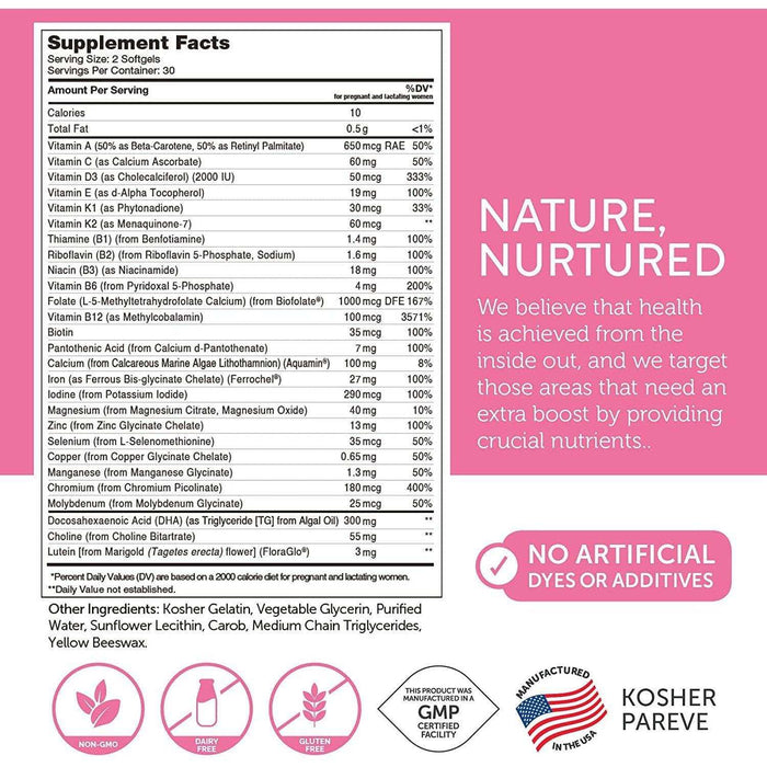 Zahler Prenatal Vitamin with DHA & Folate - Elvoros