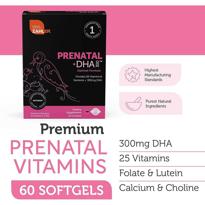 Zahler Prenatal Vitamin with DHA & Folate - Elvoros