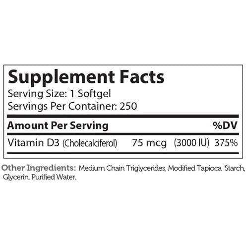 Zahler Vitamin D3 3000 IU - Elvoros
