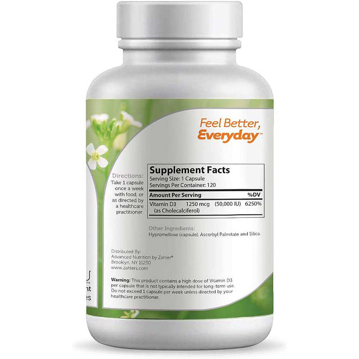 Zahler Vitamin D3 50,000 IU - Elvoros
