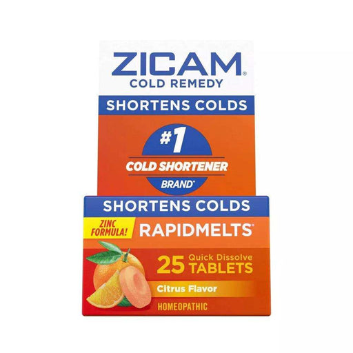 Zicam Cold Remedy Homeopathic Rapid Melts, Citrus - 25 ct. - Elvoros