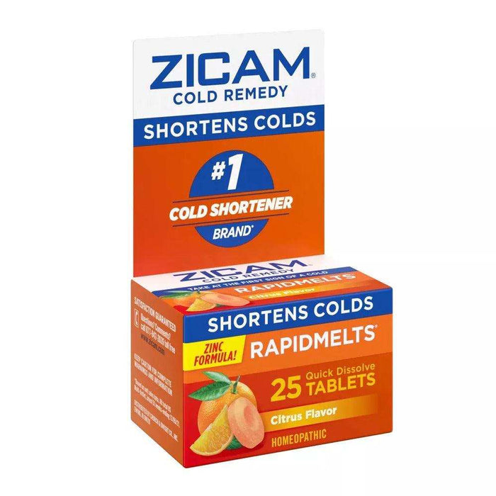 Zicam Cold Remedy Homeopathic Rapid Melts, Citrus - 25 ct. - Elvoros