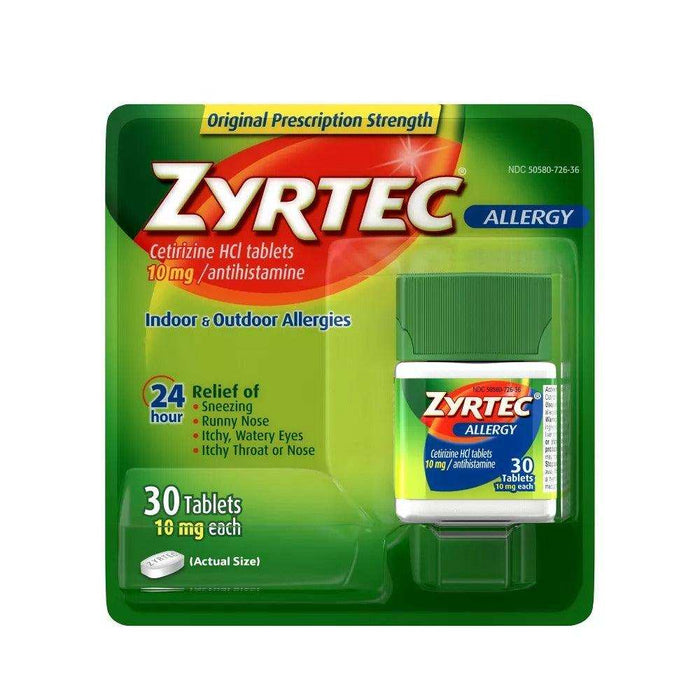 Zyrtec 24 Hour Allergy Relief Tablets - Cetirizine HCl - 30 + 10 Ct - Elvoros