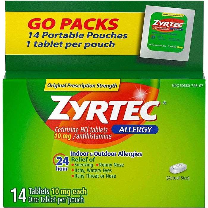 Zyrtec Allergy 10mg Tablets Blister Pack - 14 ct - Elvoros