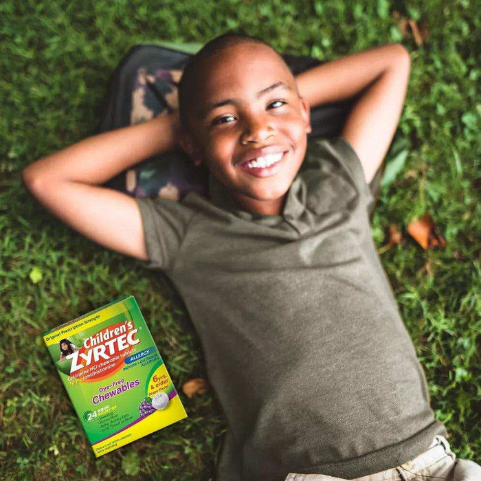 Zyrtec Children's Dye Free Cetirizine 10mg Chewables - Grape - 24ct - Elvoros