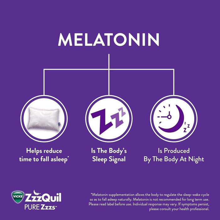 ZzzQuil PURE Zzzs Melatonin Sleep Aid Gummies with Lavender - 24 Count - Elvoros