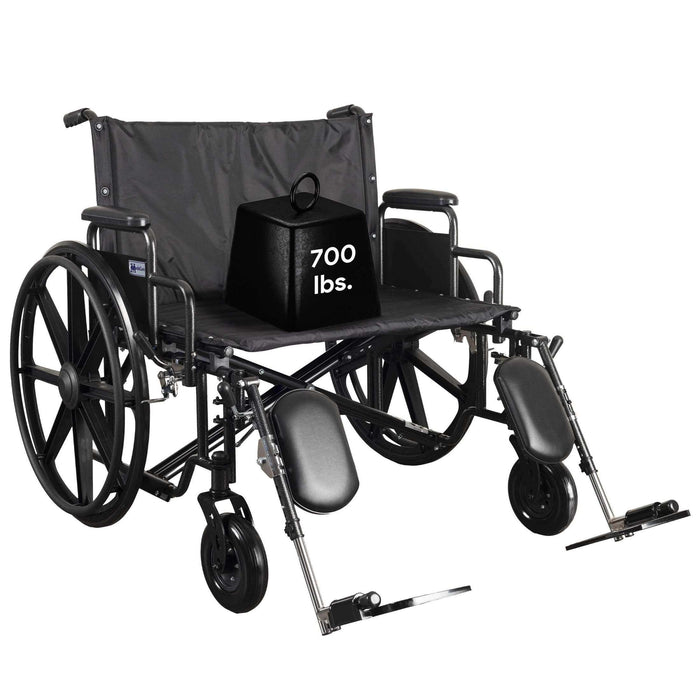 Medacure Ultra Wide Bariatric Wheelchair - 700 lb. Weight Capacity - Elvoros