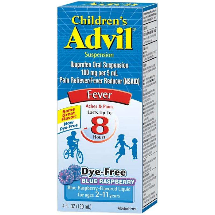 Advil Children's Suspension Fever Reducer Blue Raspberry - 4 fl oz - Elvoros