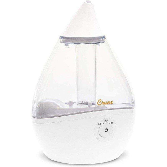 Crane Droplet Ultrasonic Cool Mist Humidifier Clear/White - 0.5 Gallon - Elvoros
