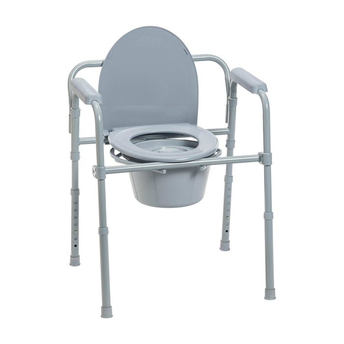 Drive Medical Steel Folding Deep Seat Bedside Commode - Elvoros
