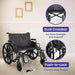 Medacure Ultra Wide Bariatric Wheelchair - 700 lb. Weight Capacity - Elvoros