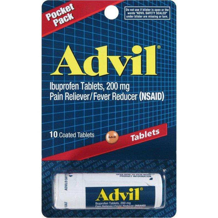 Advil Pain Reliever/Fever Reducer Ibuprofen Tablets - 12Packs X 10 Ct - Elvoros