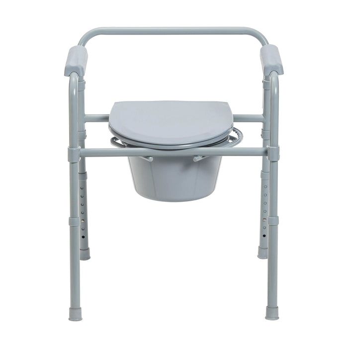 Drive Medical Steel Folding Deep Seat Bedside Commode - Elvoros