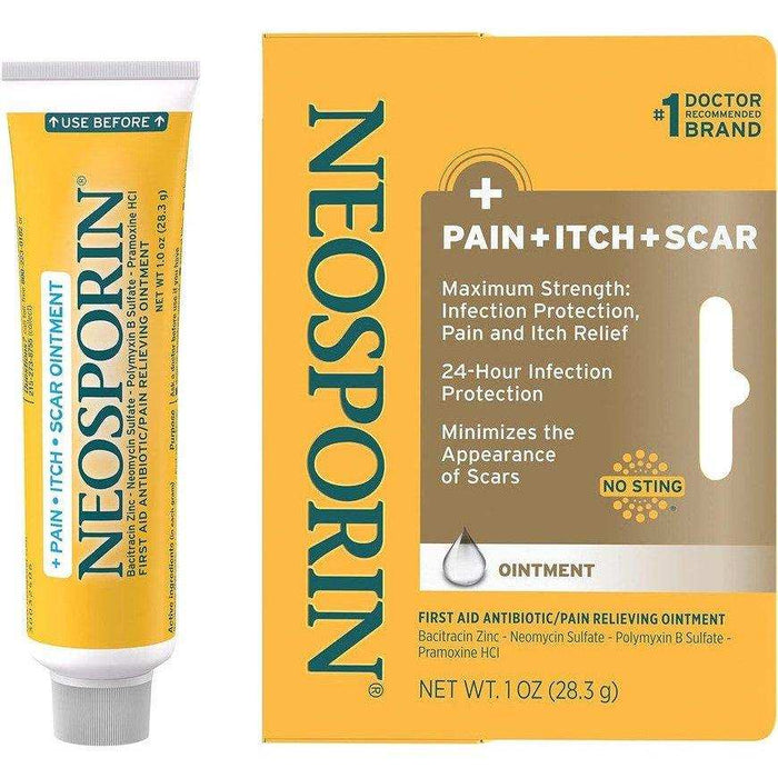 Neosporin + Pain + Itch + Scar First Aid Antibiotic Ointment - 1 Oz - Elvoros