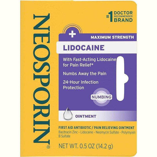 Neosporin + Lidocaine Pain Relieving Antibiotic Ointment - 0.5 oz - Elvoros