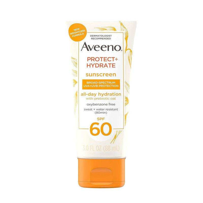 Aveeno Sunscreen Protect + Hydrate Broad Spectrum Body Lotion SPF60 - 3 Oz - Elvoros