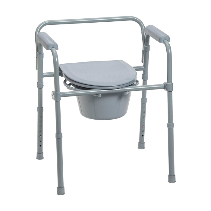 Drive Medical Steel Folding Deep Seat Bedside Commode - Elvoros