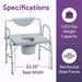Bariatric Drop Arm Commode 1000lb - Elvoros