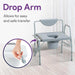 Bariatric Drop Arm Commode 1000lb - Elvoros